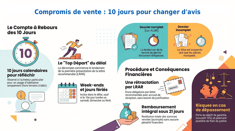 Récapitulatif sur la rétractation du compromis de vente